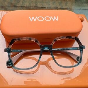 Women's WOOW LOOK UP 2 Two-Tone Tortoiseshell Blue Square Glasses